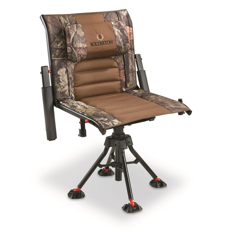 Silent 360° Comfort Swivel Hunting Chair with Armrests - Mossy Oak Camo