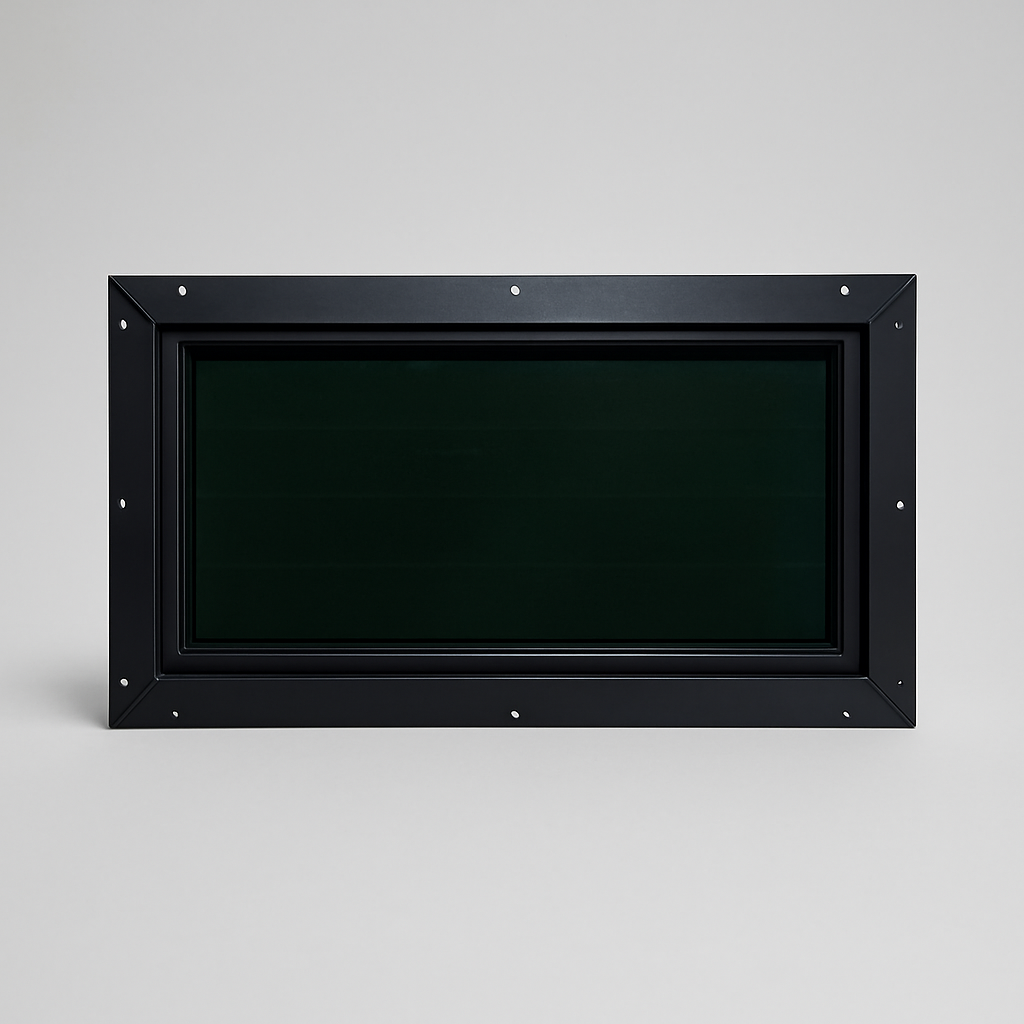 24″ × 12″ Tinted Frame Hunting Blind Window — Heavy aluminum-frame tinted hunting blind window — built for the long haul.