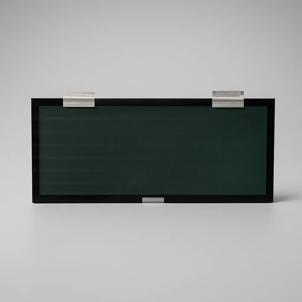 30″ × 14″ Tinted Glass Hinge Hunting Blind Window — The 30×14 tinted glass hinge — the most-popular combo-blind cutout.