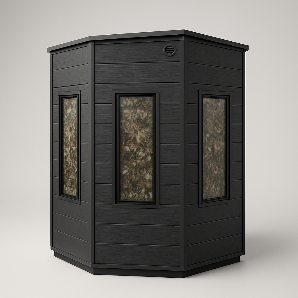Camo Window Film — Static-Cling Concealment — Static-cling camo window film for hunting blinds — instant concealment, zero adhesive.